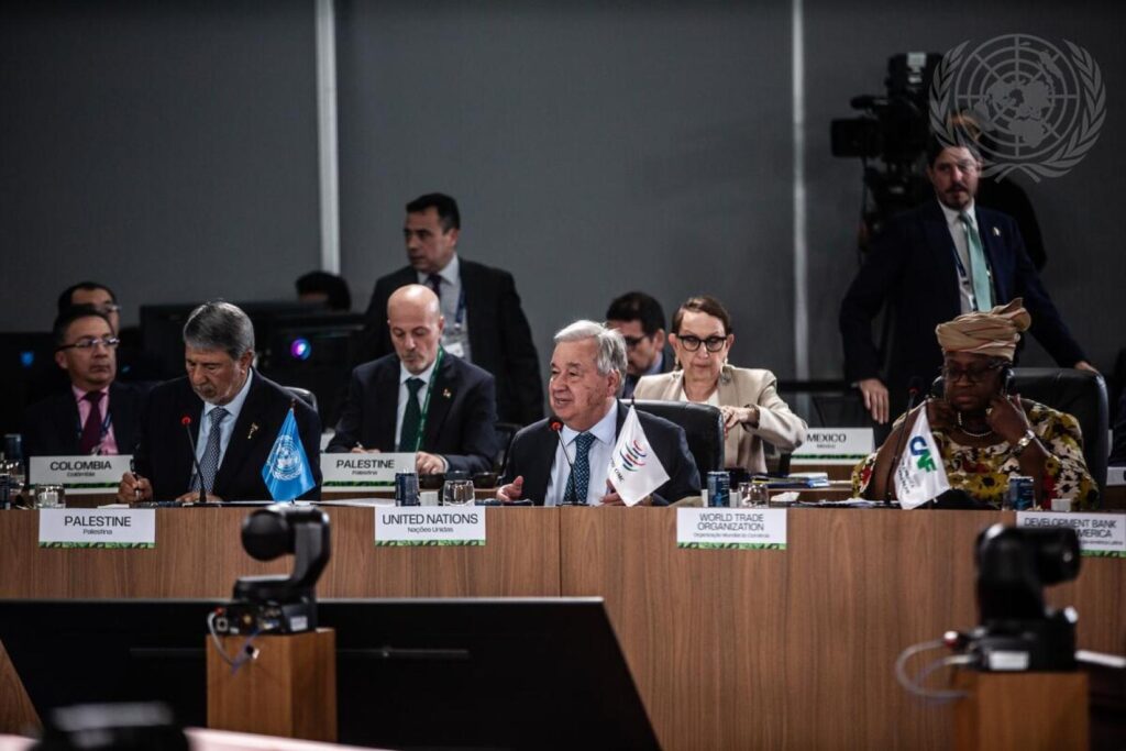 António Guterres discursa na Cúpula do BRICS no Rio de Janeiro sobre meio ambiente e saúde global