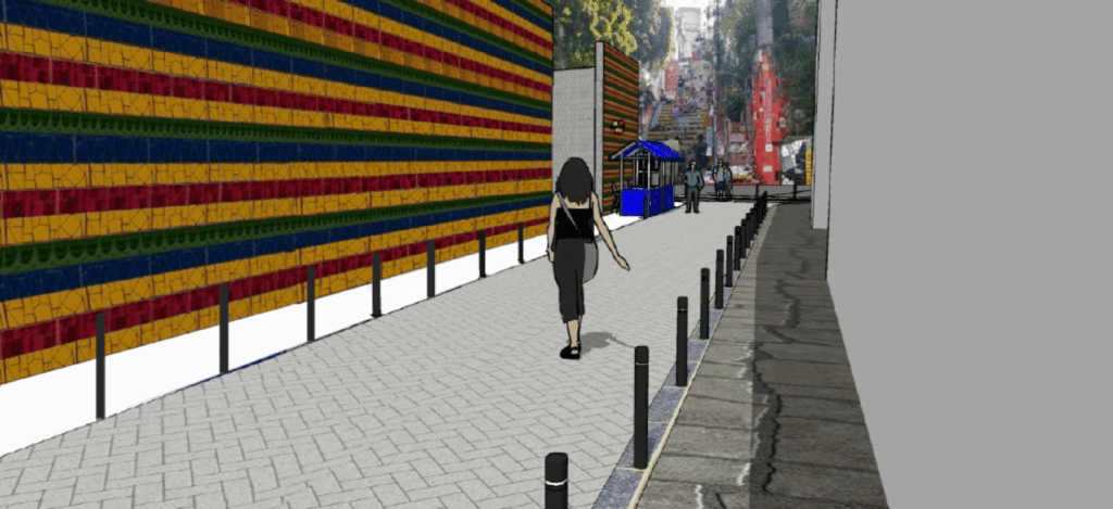 Projeção das obras no entorno da Escadaria Selarón