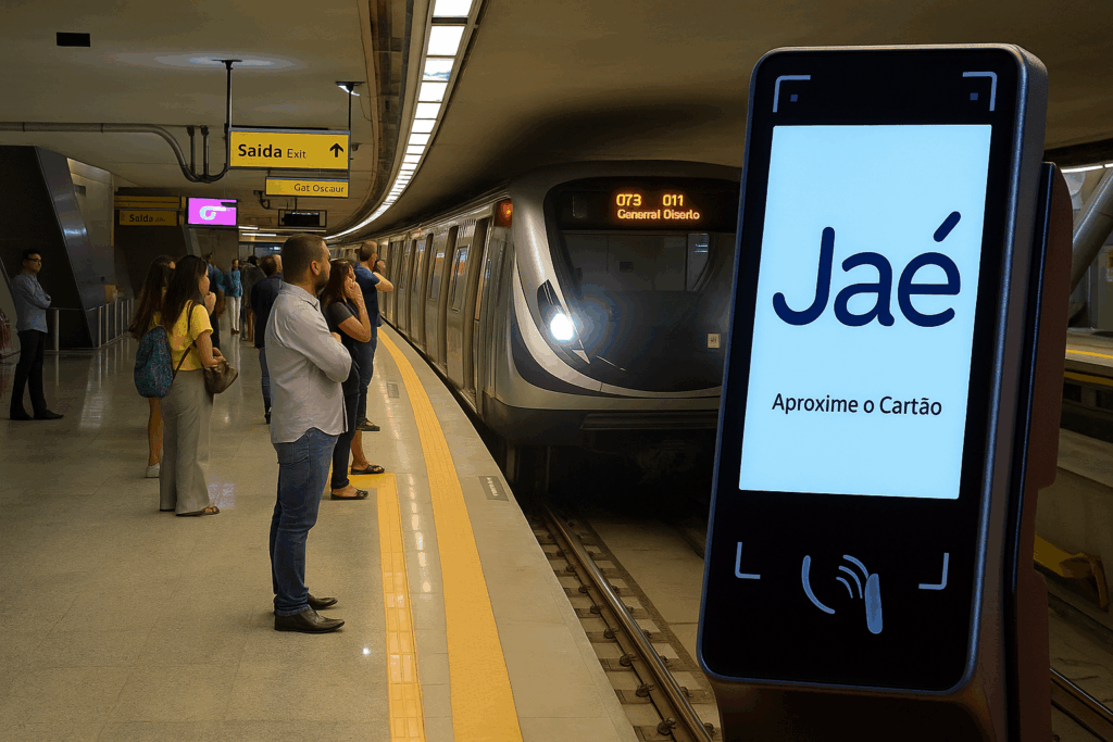 Cartão Jaé validador metro no Rio de Janeiro