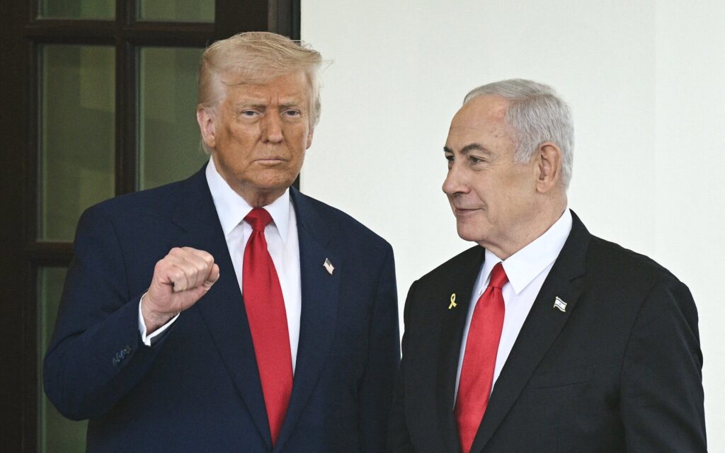 Donald Trump e o primeiro-ministro Binyamin Netanyahu
