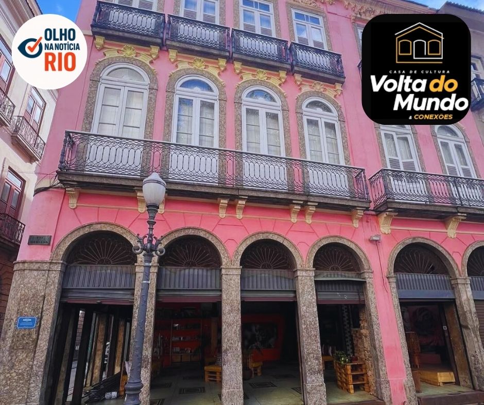  Foto da fachada da Casa de Cultura Volta do Mundo, espaço de cultura negra na Pequena África, Rio de Janeiro.