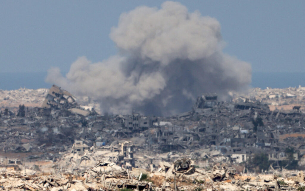 Gaza após bombardeios durante ofensiva israelense.