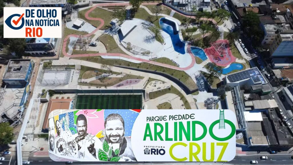 “Vista aérea do Parque Arlindo Cruz em Piedade, Zona Norte do Rio”