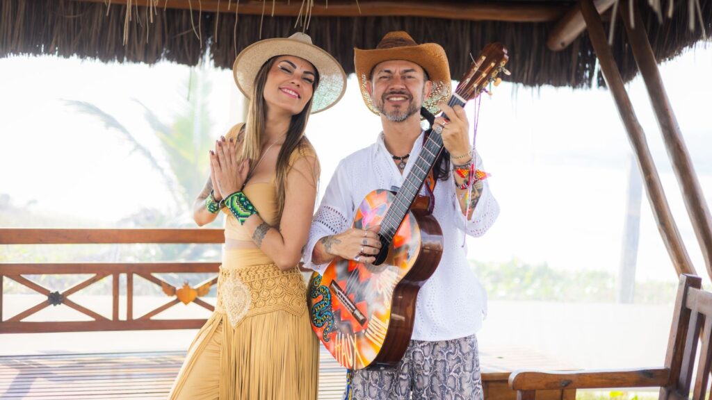 Rosane Ventura e Sandro Shankara no Ritual Conexões Cacau