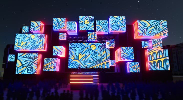 Vista da Praia de Copacabana preparada para o Réveillon Rio 2026