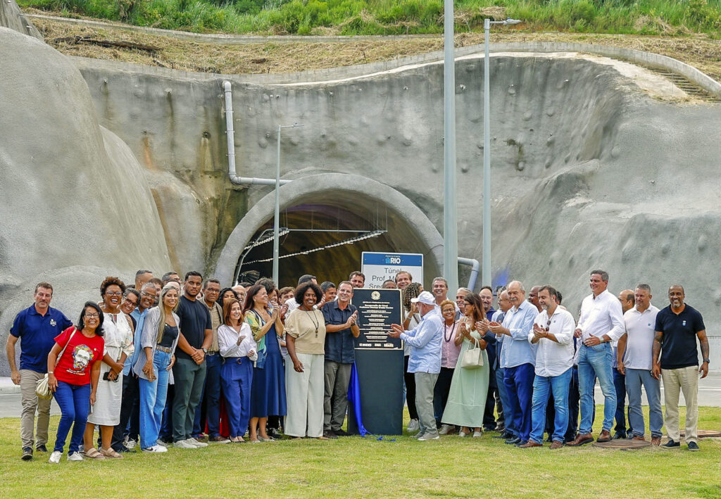 Prefeito Eduardo Paes e Presidente Lula na inauguração do Túnel Moacyr Sreder Bastos em Campo Grande.